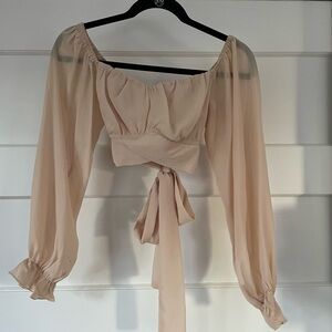 Elegant Cream Off-Shoulder Women's cropTop